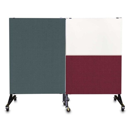 United Visual Products Sliding Door Indoor Enclosed Corkboard, 4 UV9001ACS-BLACK-FORBO